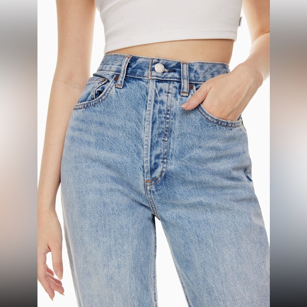 Denim Forum High-Rise Light Blue Distressed Jeans - Picture 5 of 15